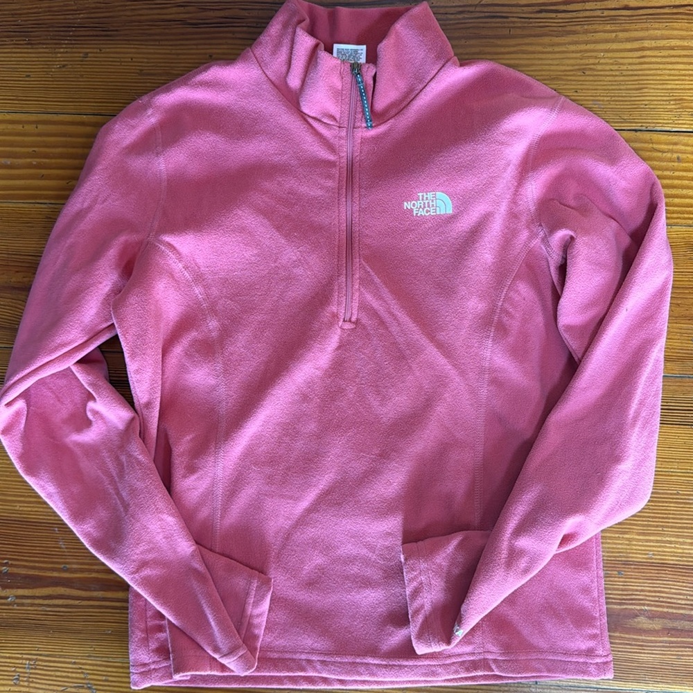 The North Face Pink Fleece TKA 100 Quarter Zip Pullover